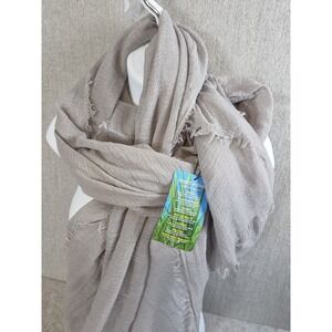 Insect Shield Lightweight Scarf Wrap Repellent Apparel Gray Gauze Fringe NEW